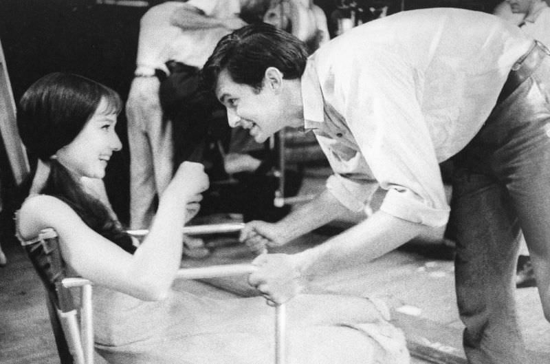 Audrey Hepburn And Anthony Perkins On The Set Of Green Mansions, 1958