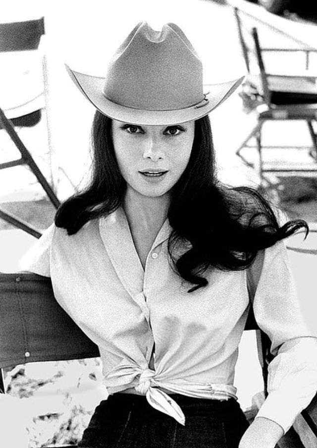 Audrey Hepburn Wearing A Cowboy Hat On The Set Of Green Mansions, 1958
