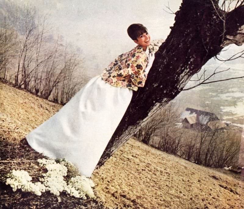 Audrey Hepburn Wearing A Givenchy Evening Gown And Embroidered Jacket For Life Magazine, 1962