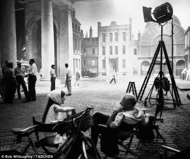 Audrey Hepburn With Director George Cukor And Her Yorkshire Terrier Assam On The Set Of My Fair Lady, 1964