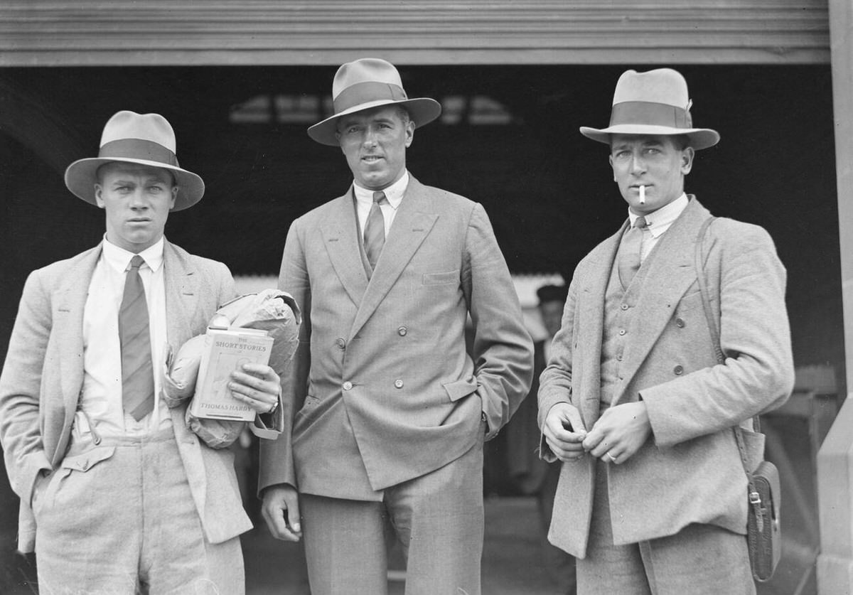 English Cricketers George Duckworth, George Geary, And Harold Larwood At A Train Station In New South Wales, 1929