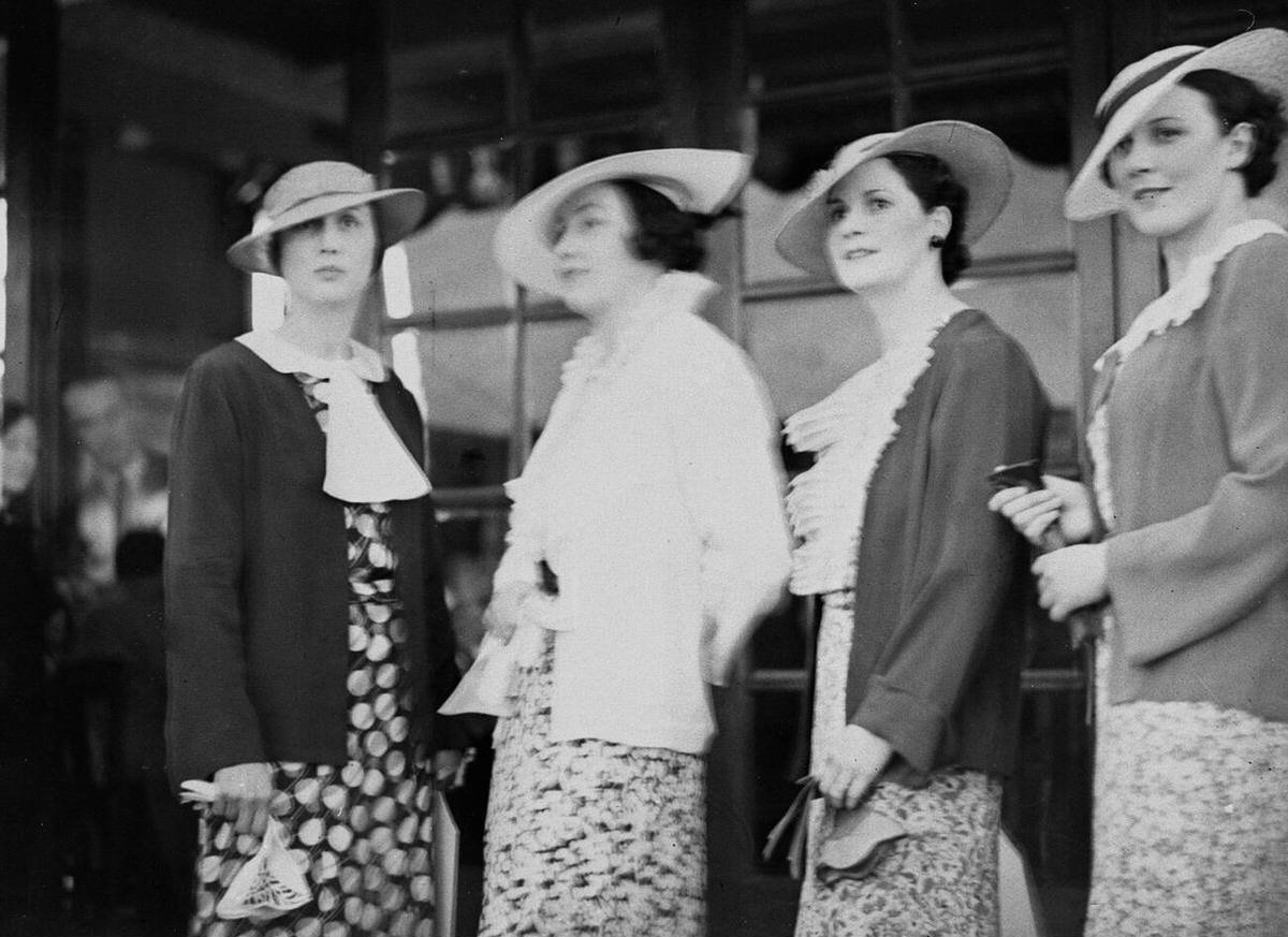 Four Women Modeling Fashion Hats, 1920S
