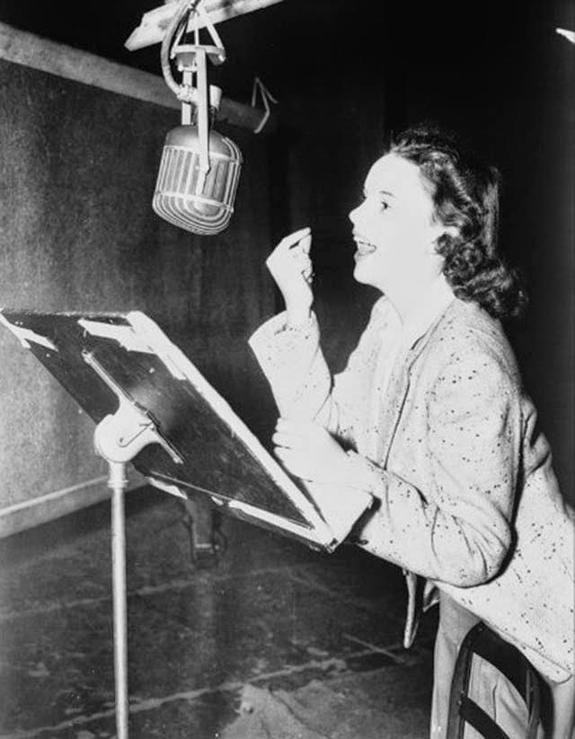 Judy Garland Records A Vocal Track On The Mgm Orchestra Stage.