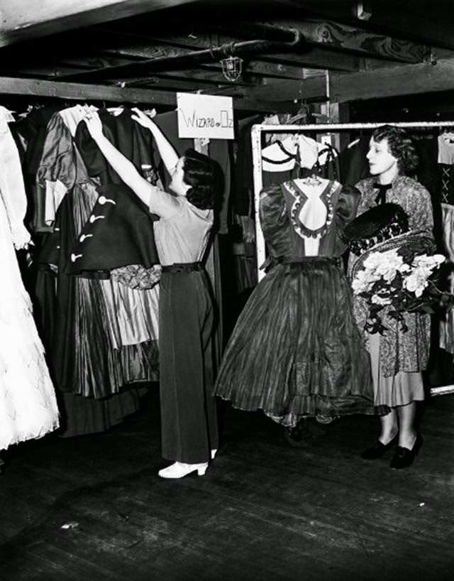 Costumes Are Put Away In The Women'S Wardrobe Department.