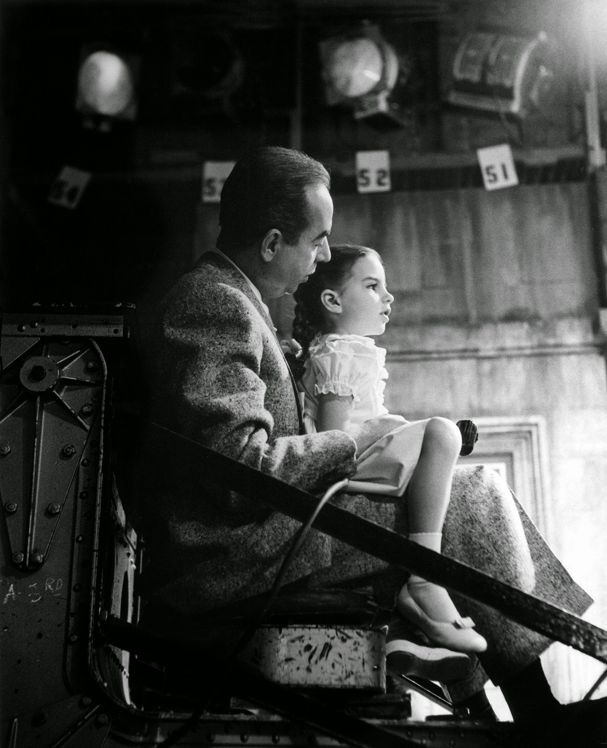Vincente Minnelli High On The Chapman Crane, Takes His Daughter Liza Minnelli For A Ride On The Mgm Set Of &Amp;Quot;Lovely To Look At,&Amp;Quot; 1951.