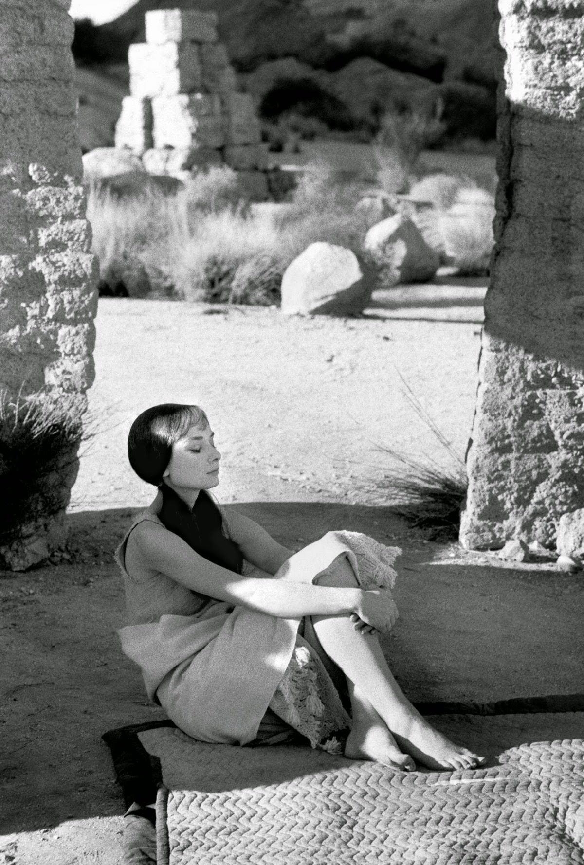 Audrey Hepburn In A Serene Moment On Set Of Mgm'S &Amp;Quot;Green Mansions,&Amp;Quot; 1958.