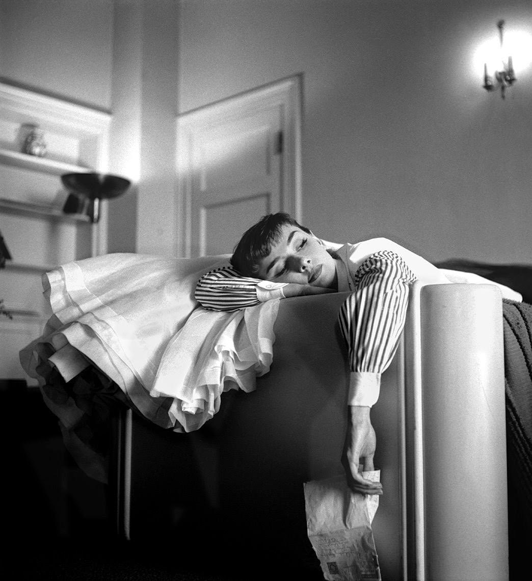 Audrey Hepburn In Her Hotel Room In Los Angeles, On Her First Trip To Hollywood After Filming &Amp;Quot;Roman Holiday,&Amp;Quot; 1953.