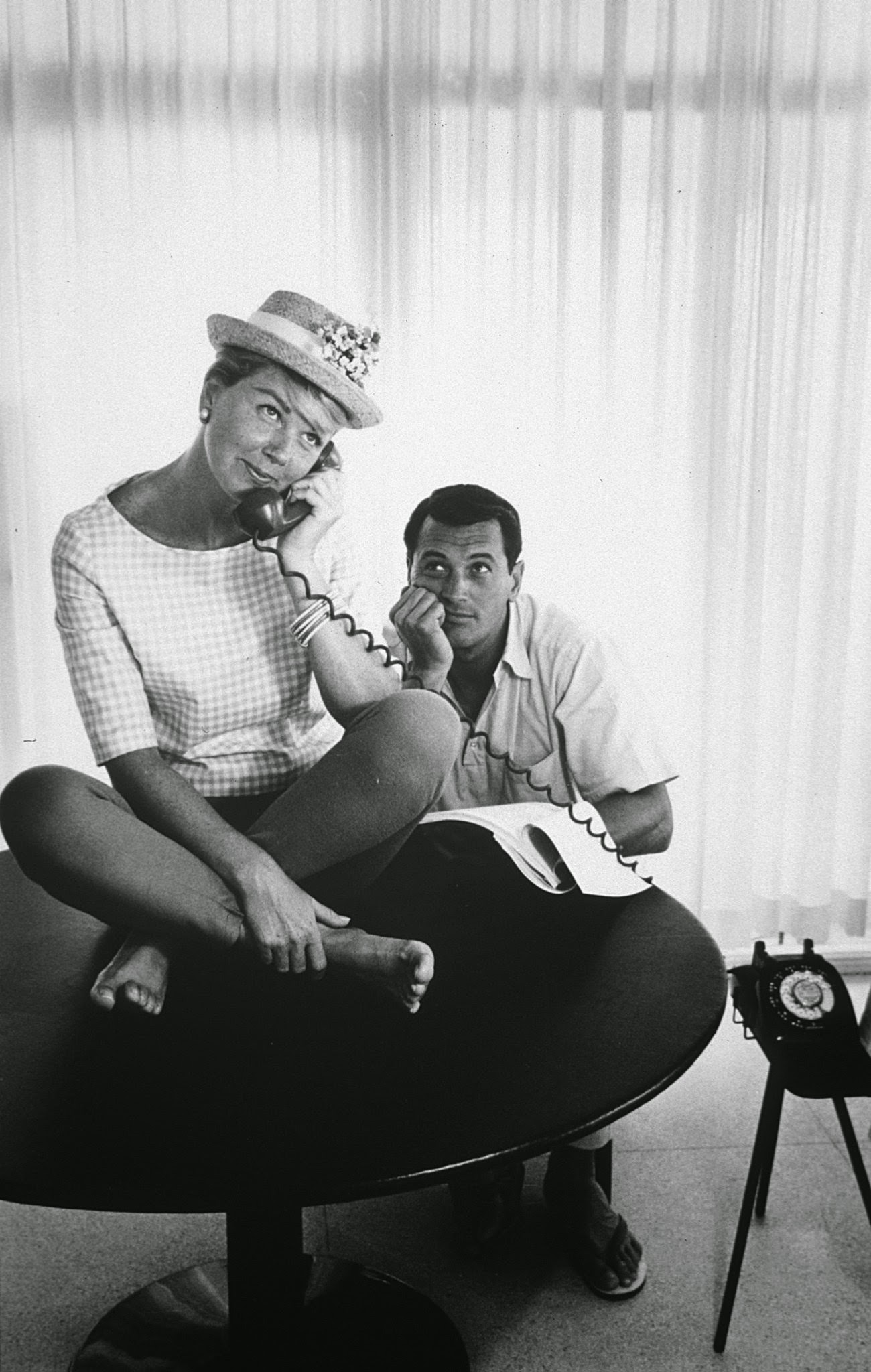 Doris Day And Rock Hudson In An Advertising Shot For &Amp;Quot;Pillow Talk,&Amp;Quot; 1959.