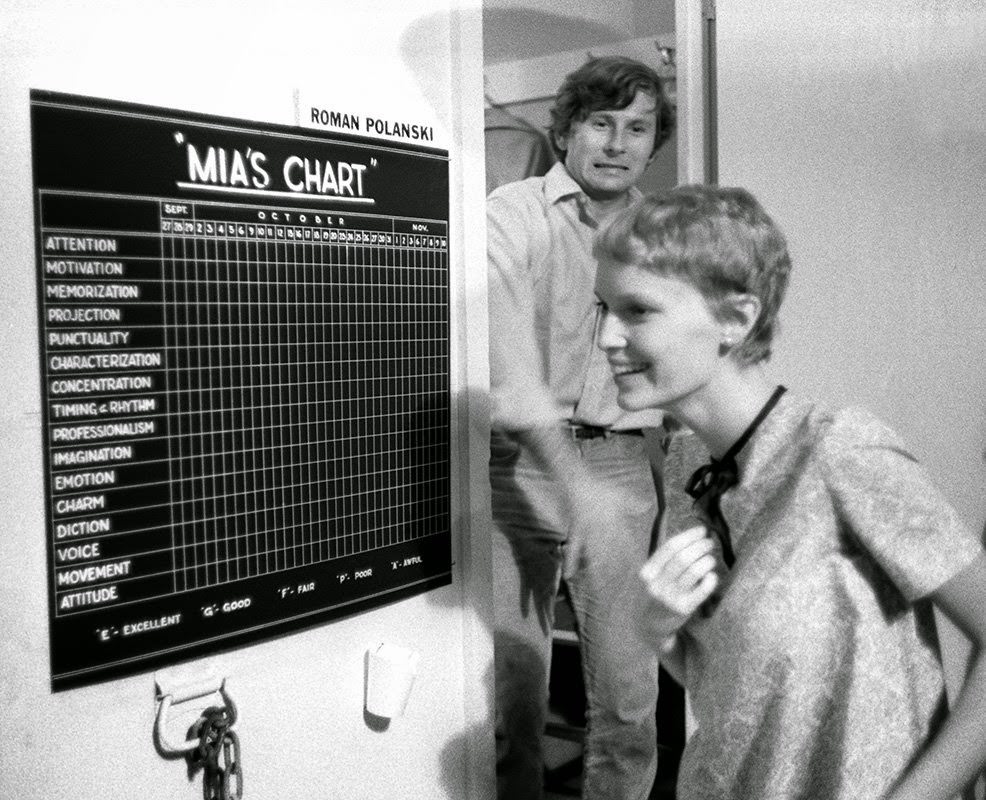 Roman Polanski With Mia Farrow As She Discovers Her Chart On The Paramount Set Of &Amp;Quot;Rosemary'S Baby,&Amp;Quot; 1967.
