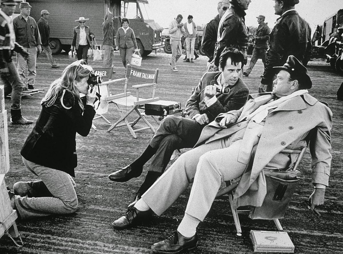 Candice Bergen Visits The &Amp;Quot;Catch-22&Amp;Quot; Set In Mexico, Photographing Peter Bogdanovich As He Interviews Cast Member Orson Wells; 1969.
