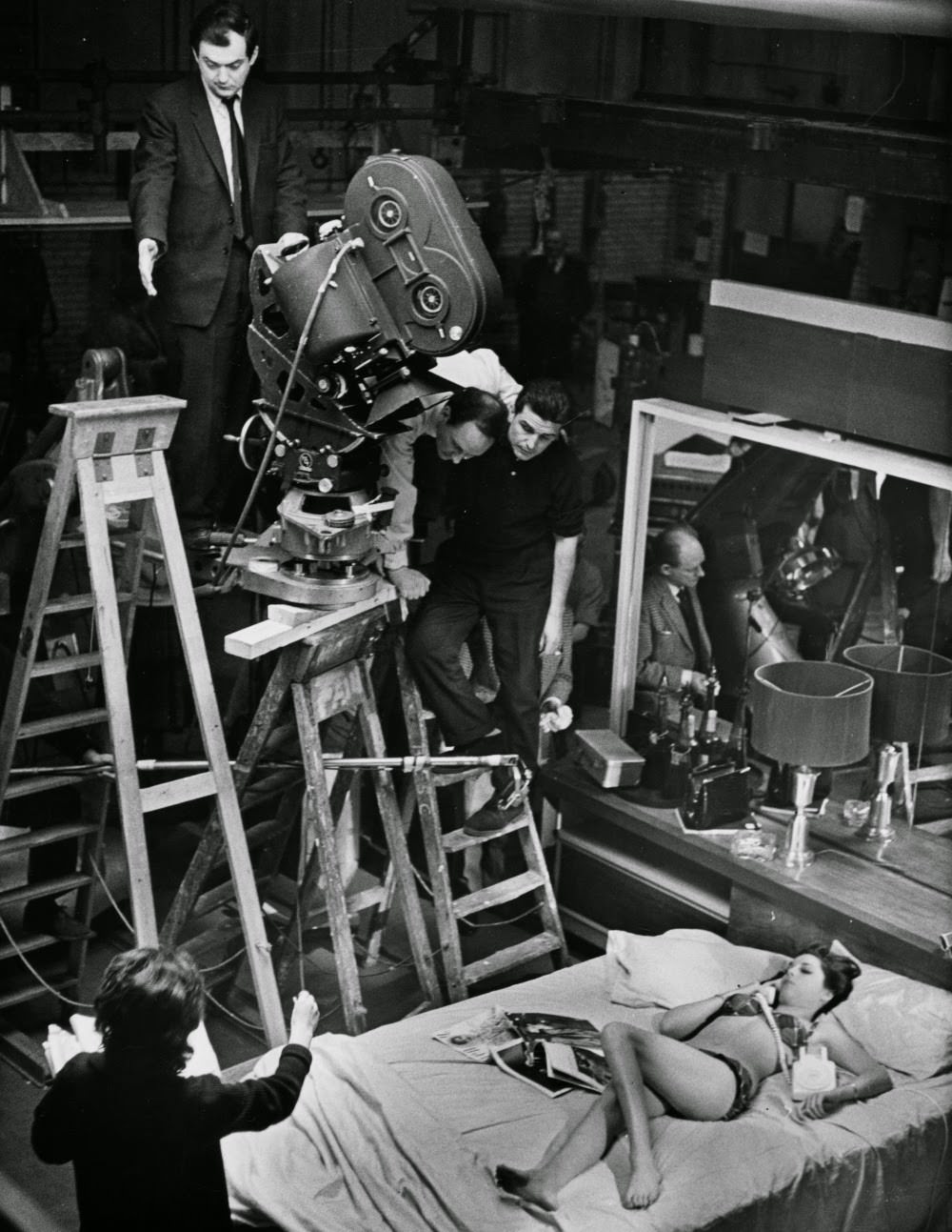 Framing A High-Angle Shot Of Tracy Reed (Playing Miss Scott) In Turgidson’s Bed.
