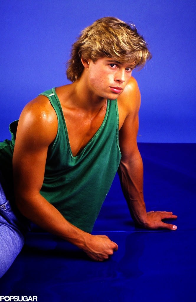 Vintage 1987 Studio Photos Of Brad Pitt In Neck Tank Tops