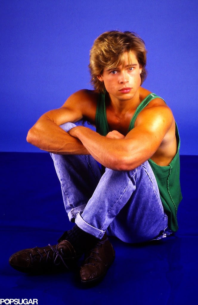 Vintage 1987 Studio Photos Of Brad Pitt In Neck Tank Tops