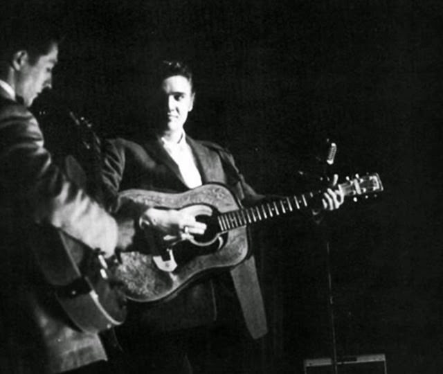 Scotty Moore And Elvis On Stage.