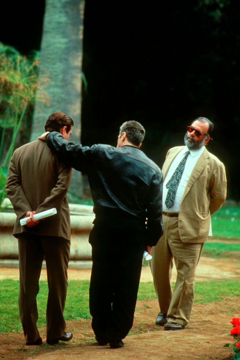 Al Pacino, Andy Garcia And Francis Ford Coppola On Location For The Godfather Part Iii (1990).