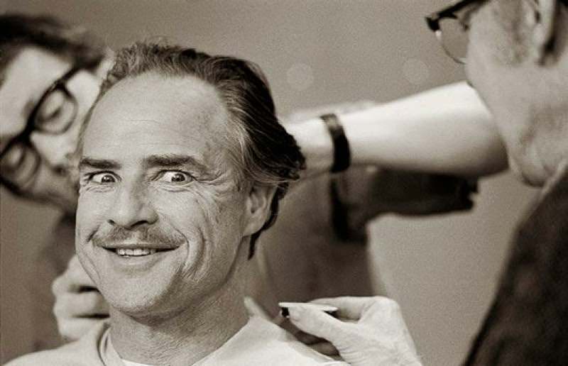 Marlon Brando During Makeup Session.