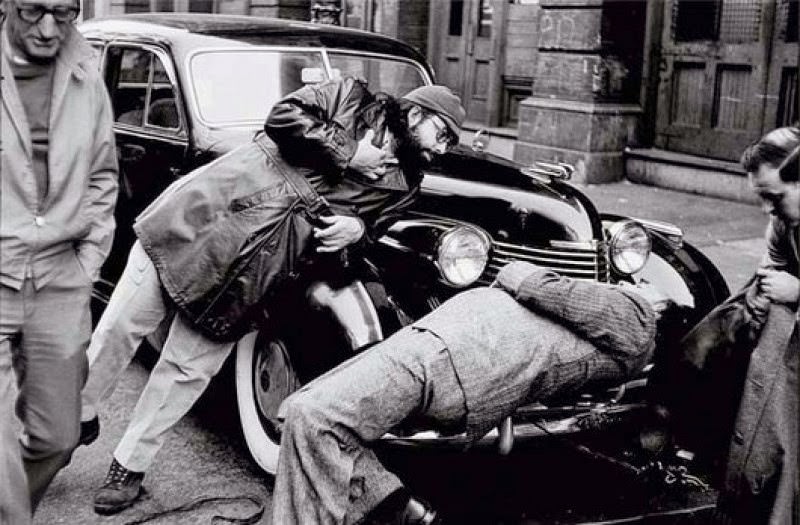 Coppola And Brando Work On The Choreography Of The Scene In Which Don Corleone Is Shot.