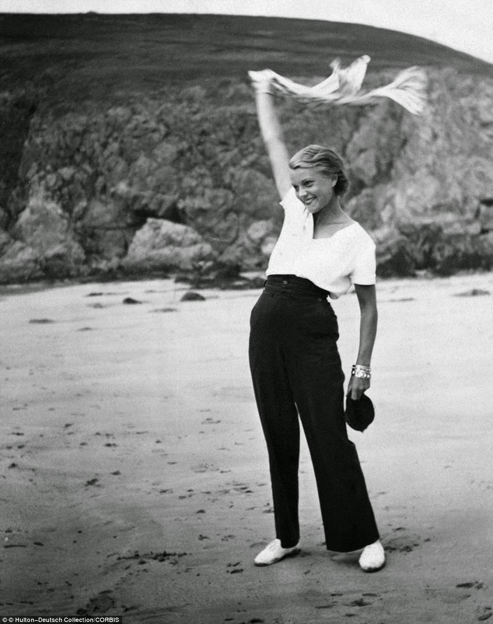 Annabella Is Pictured On The Beach In 1935