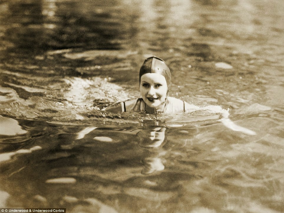 Greta Garbo Takes A Dip In The Pacific Ocean Shortly After Her Arrival In Hollywood In 1926