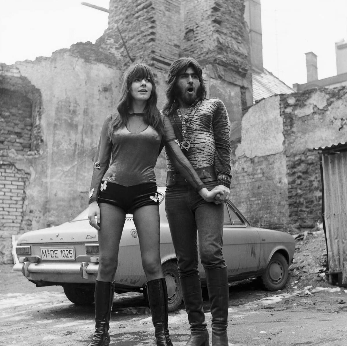 Susan Aviles Wearing Hotpant With Abi Ofarim In Munich, 1970