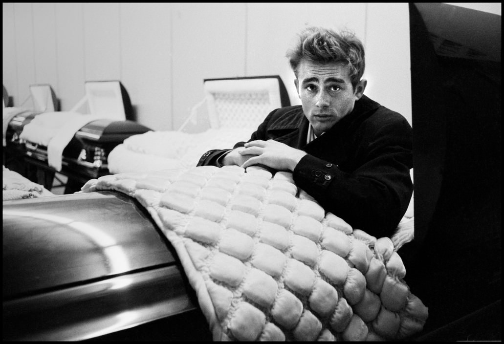 Rare Photos Of James Dean With A Coffin In 1955, Seven Months Before He Died