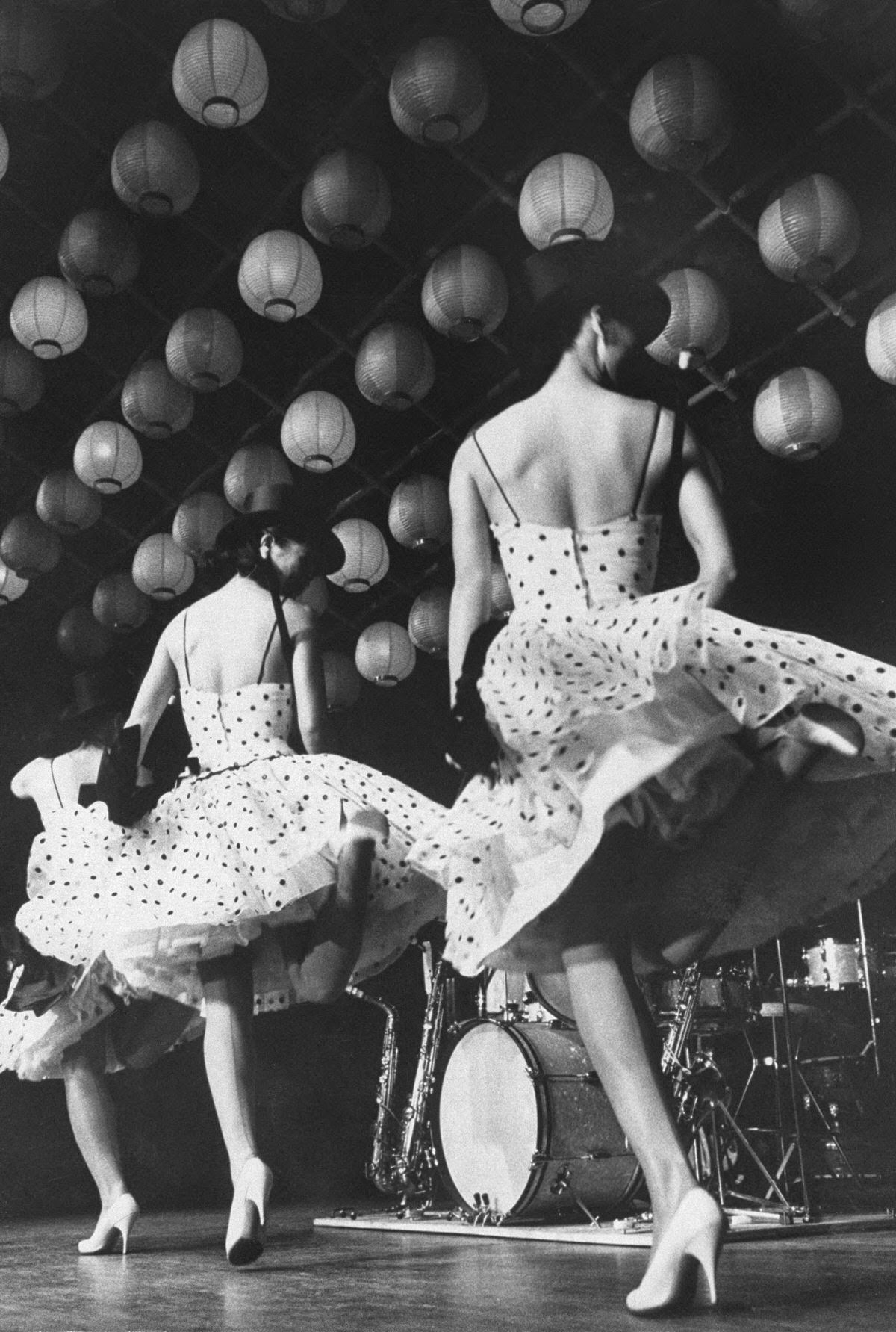 Polka-Dotted Dancers, The Three Kims Kick Up Their Heels In An Old-Style Jazz Dance Routine . . .