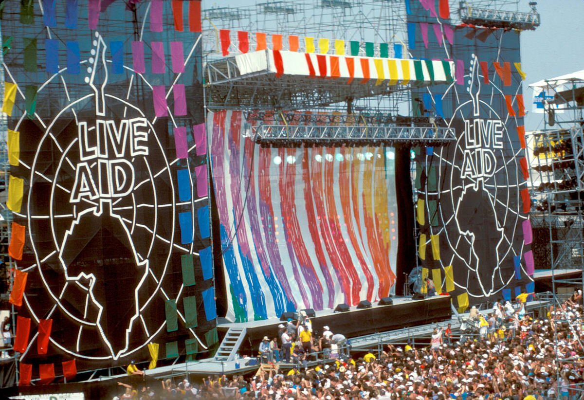 Staging At Live Aid In Philadelphia, 1985