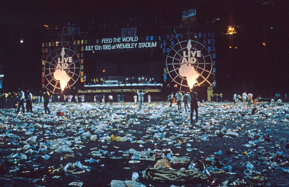 Cleanup Operations At Wembley Stadium After Live Aid, 1985