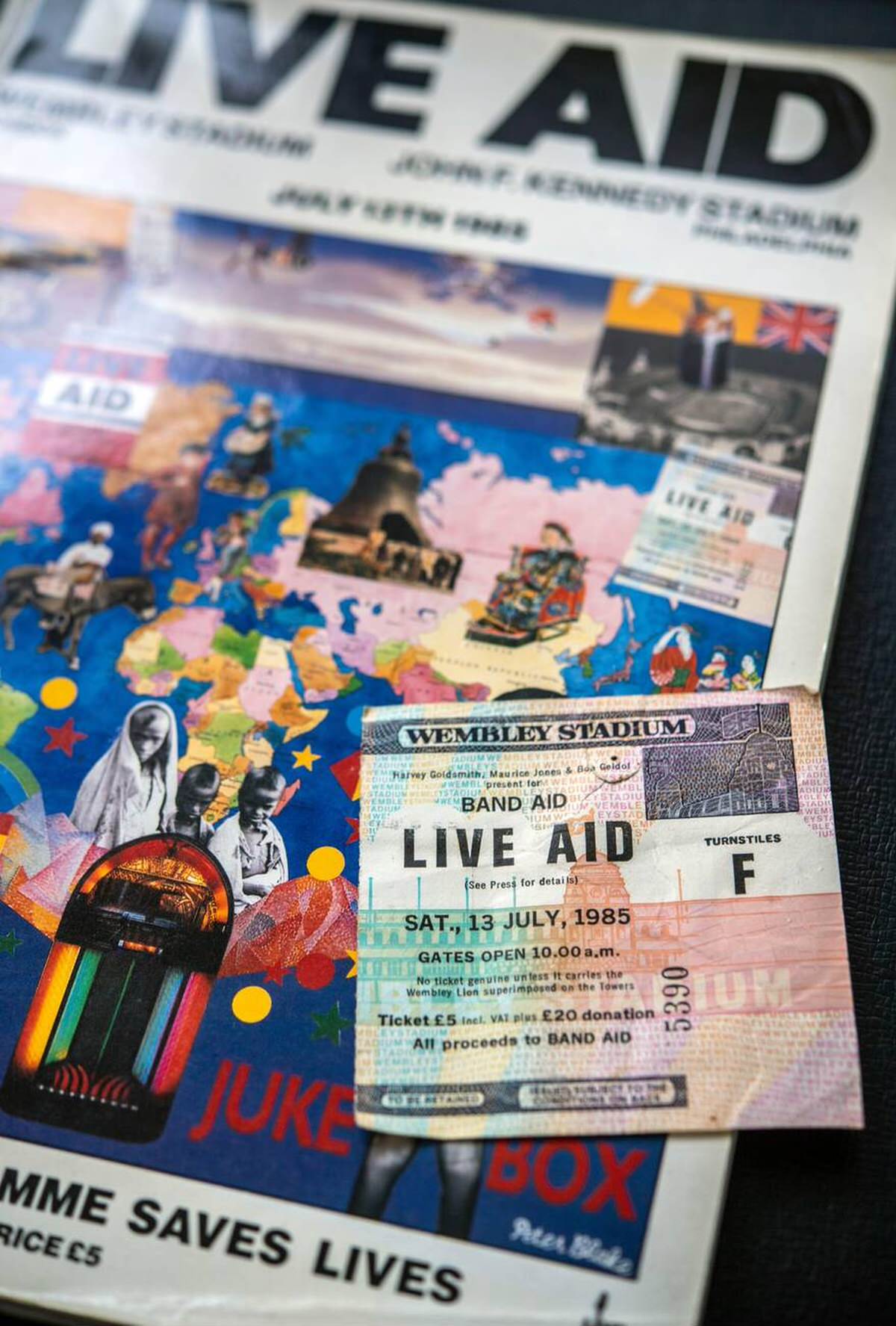 Programme And Ticket From The Live Aid Concert At Wembley Stadium, 1985