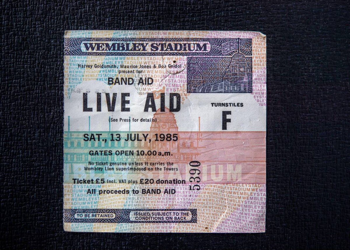 Ticket For The Live Aid Concert At Wembley Stadium, 1985