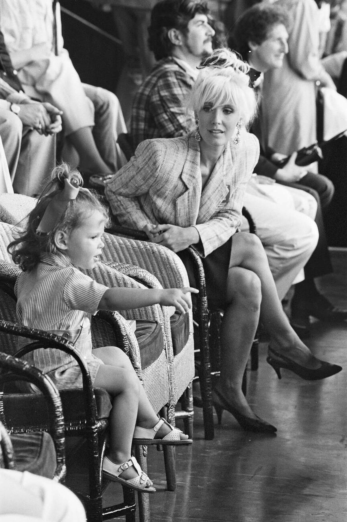 Paula Yates And Fifi Trixibelle Watching The Live Aid Concert At Wembley, 1985
