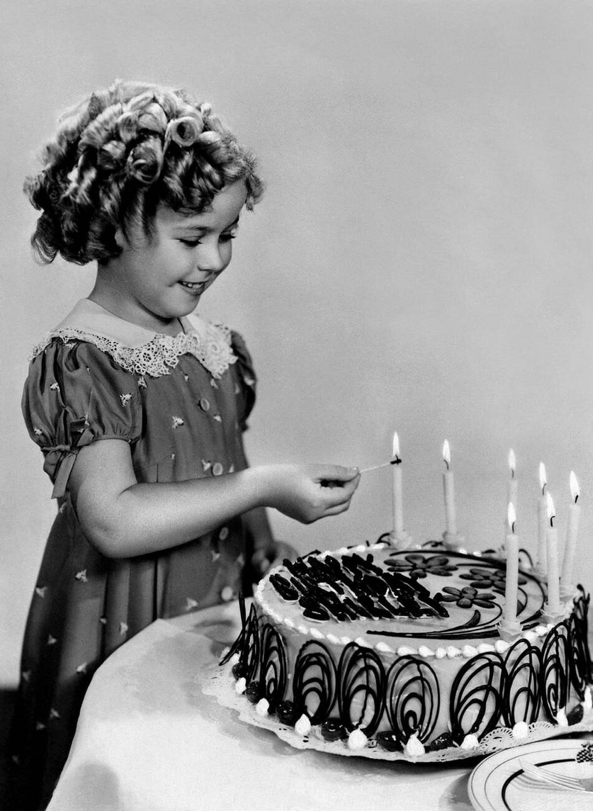 Shirley Temple With A Birthday Cake, 1935
