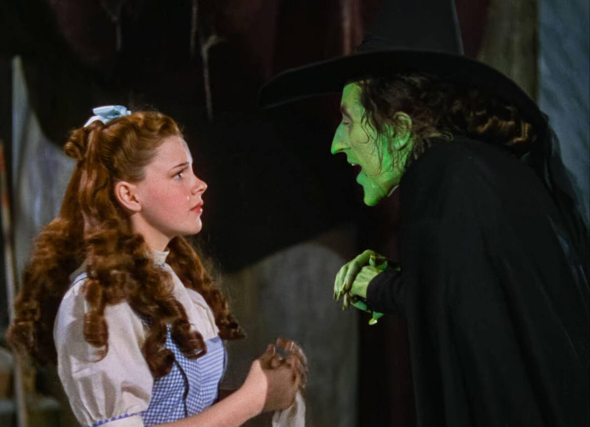Judy Garland And Margaret Hamilton In A Scene From The Film, The Wizard Of Oz, 1939