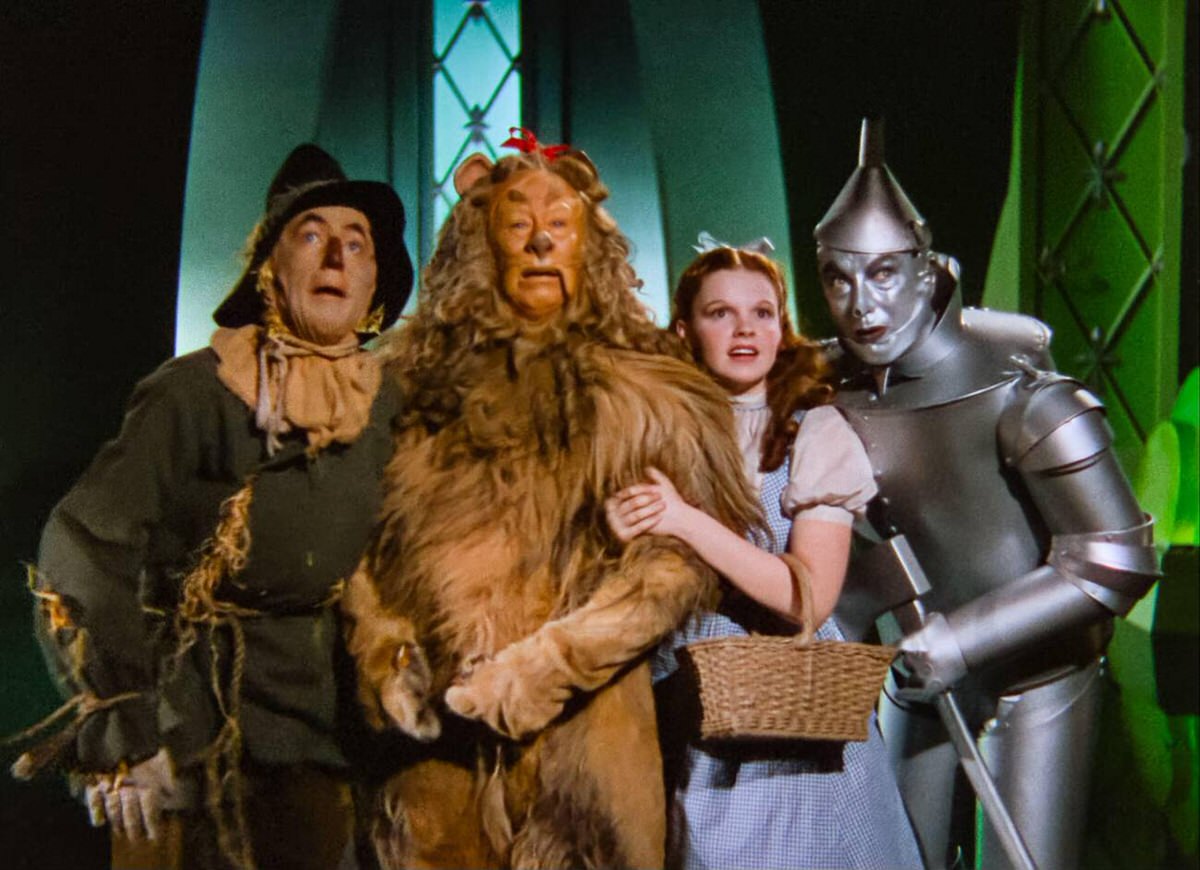 Judy Garland, Ray Bolger, Jack Haley, And Bert Lahr In A Scene From The Film, The Wizard Of Oz, 1939