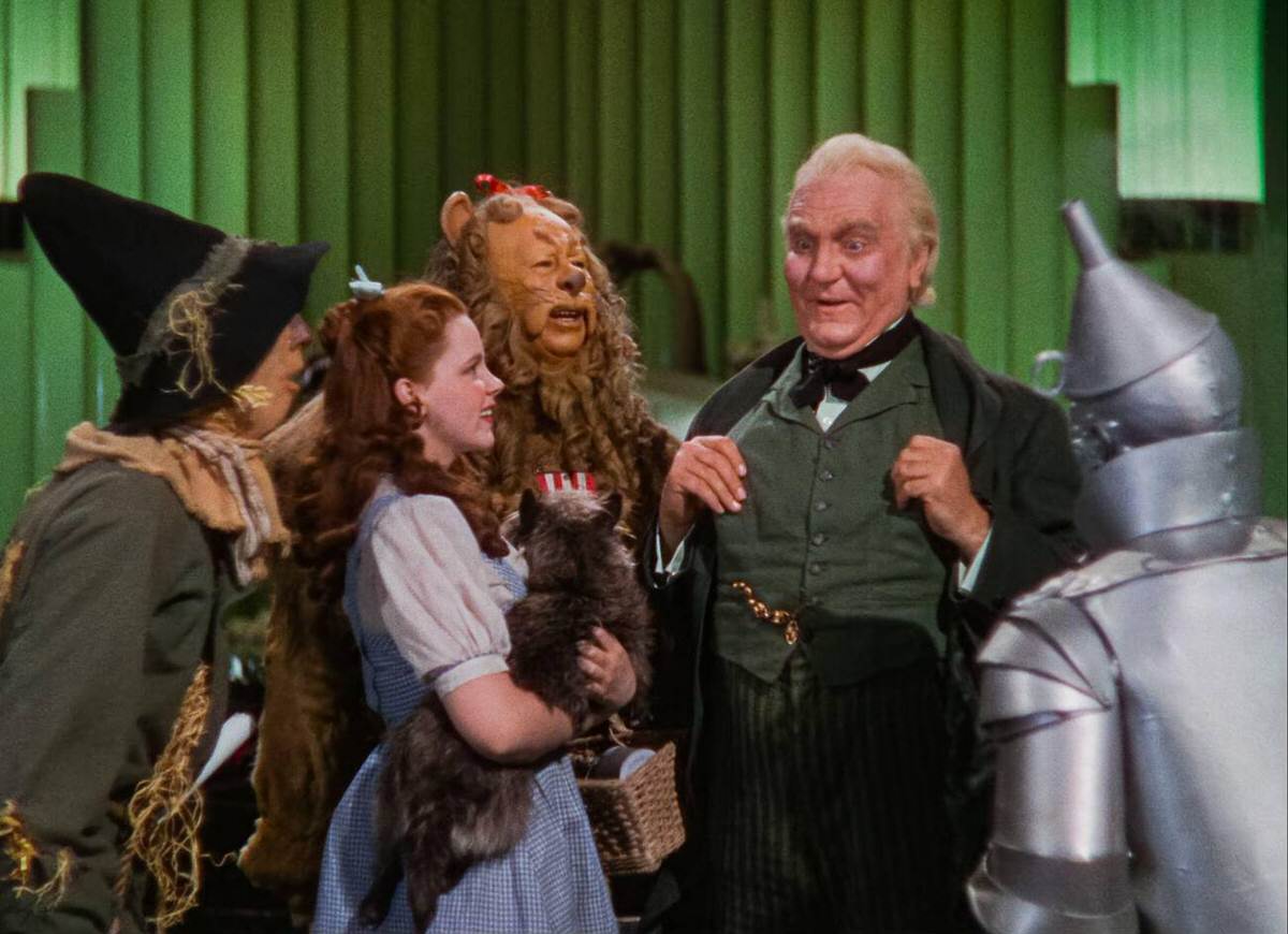Judy Garland, Ray Bolger, Jack Haley, Bert Lahr, And Frank Morgan In A Scene From The Film, The Wizard Of Oz, 1939