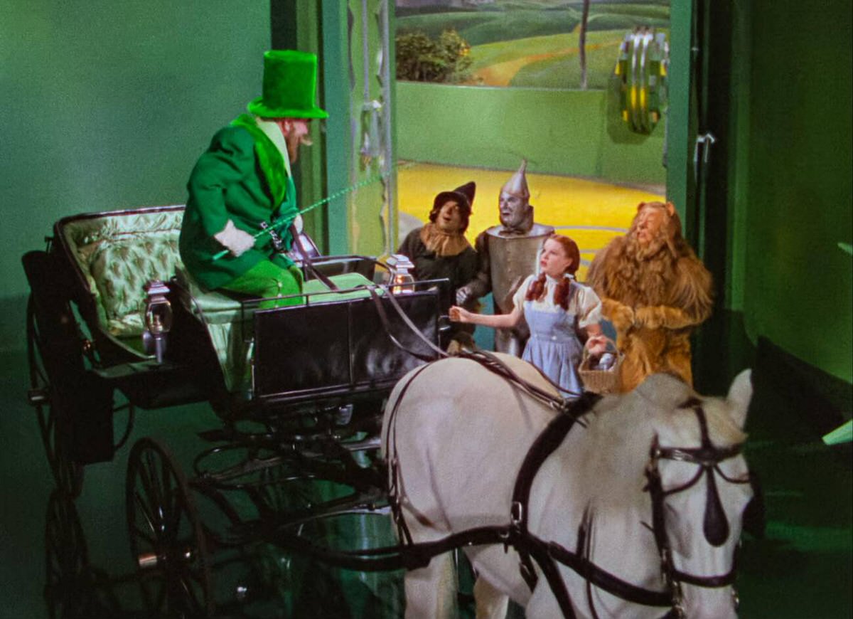 Judy Garland, Ray Bolger, Jack Haley, Bert Lahr, And Frank Morgan In A Scene From The Film, The Wizard Of Oz, 1939