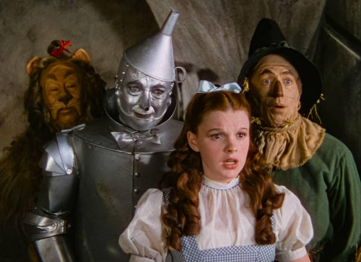 Judy Garland, Ray Bolger, Jack Haley, And Bert Lahr In A Scene From The Film, The Wizard Of Oz, 1939