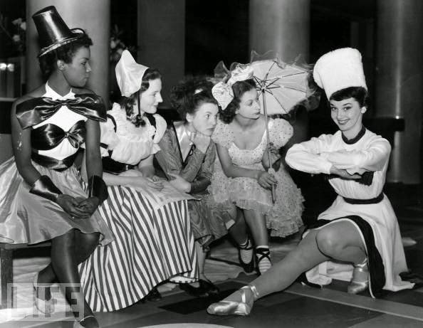 Audrey Hepburn With The Cast Of A Christmas Party, 1949.