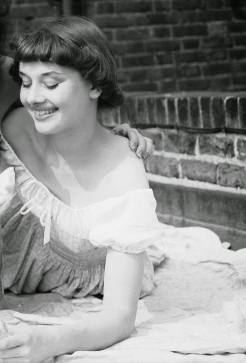 Audrey Hepburn Photographed On The Roof Of The Cambridge Theatre In London, June 28, 1949. She Was Performing As A Chorus Girl In The Show Sauce Tartare.