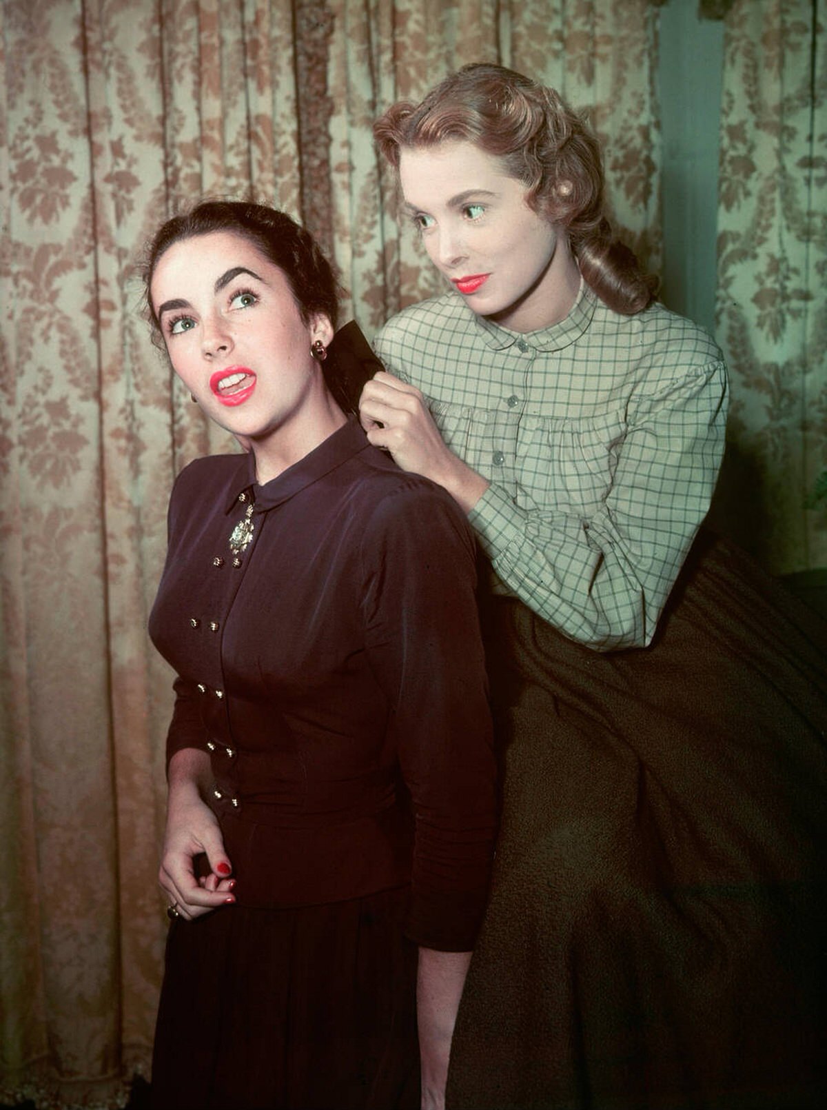 Elizabeth Taylor And Janet Leigh On Set, Little Women, 1949