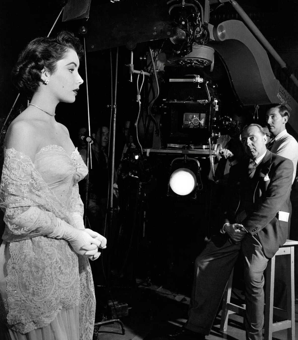 Elizabeth Taylor And Director Victor Saville On Set, Conspirator, 1949