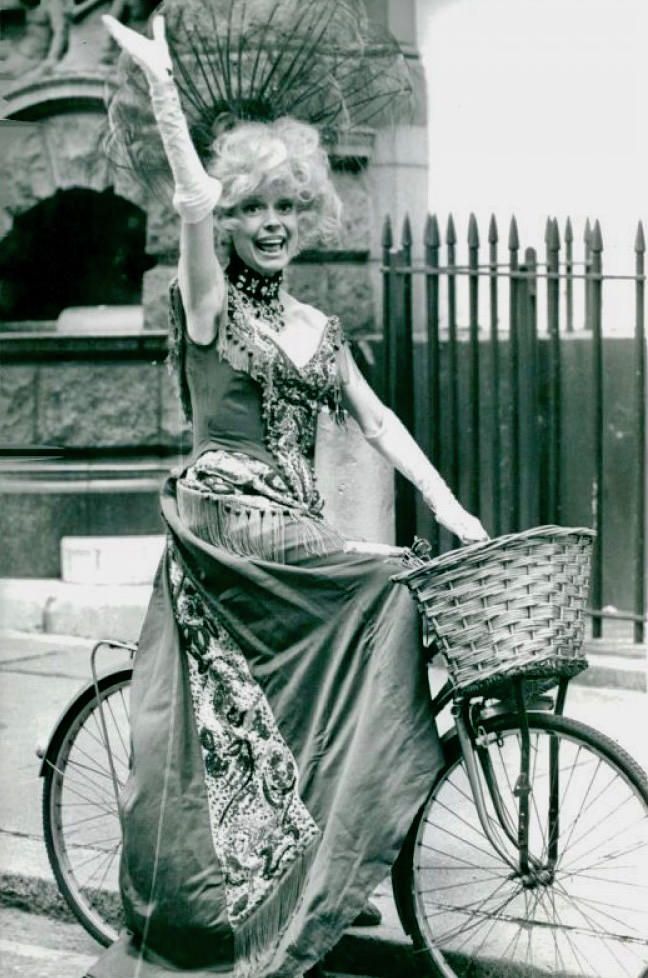 Carol Channing Riding A Bicycle In London, 1979.