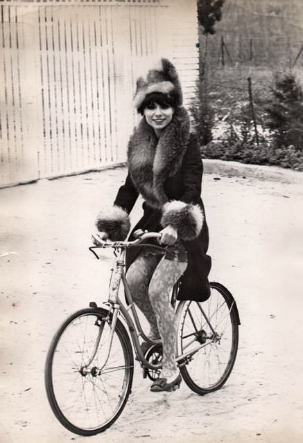 Maria Cuadra Riding A Bicycle, 1965.