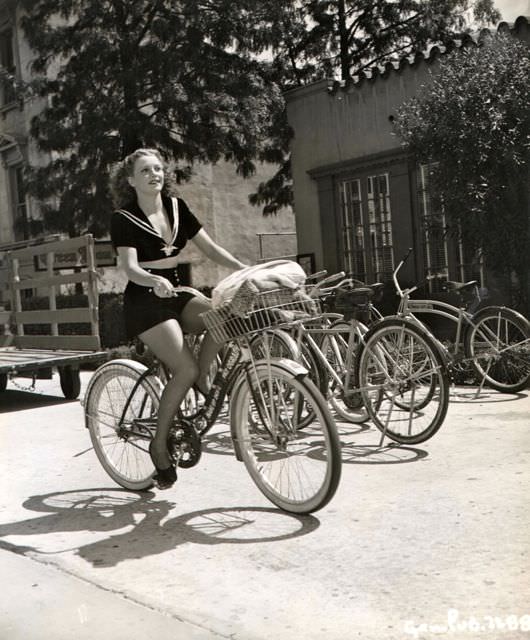 Julie Bishop Steals A Bike, 1943