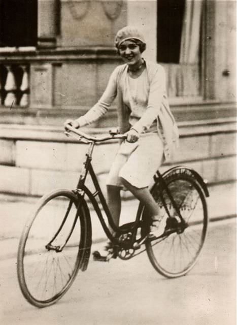 Mary Pickford Rides A Bike.