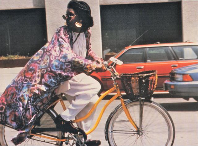 Whoopi Goldberg Rides A Bike.